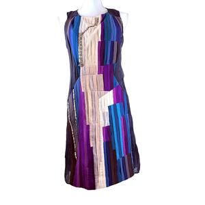 VINTAGE Chloe silk embellished mini dress 2008 runway FR36/US S